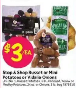 Stop&Shop Stop & Shop Russet or Mini Potatoes or Vidalia Onions offer