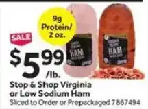 Stop&Shop Stop & Shop Virginia or Low Sodium Ham offer