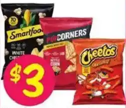 Stop&Shop Smartfoo White Cheddar, Hot Corners, Cheetos Crunchy offer