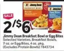Stop&Shop Jimmy Dean Breakfast Bowl or Egg Bites offer