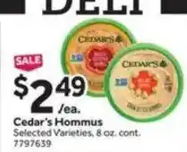 Stop&Shop Cedar's Hommus offer