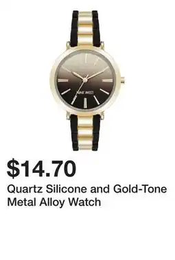 Belk Quartz Silicone and Gold-Tone Metal Alloy Watch offer