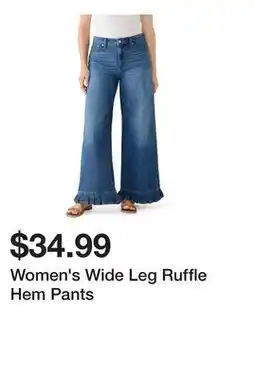 Belk Women's Wide Leg Ruffle Hem Pants offer