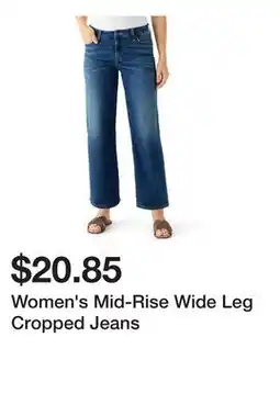 Belk Women's Mid-Rise Wide Leg Cropped Jeans offer