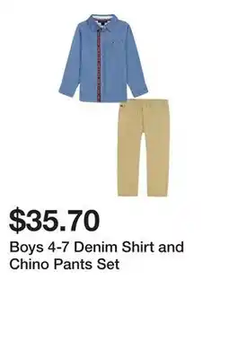 Belk Boys 4-7 Denim Shirt and Chino Pants Set offer