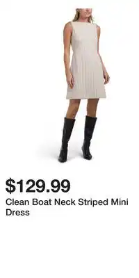 TJ Maxx Clean Boat Neck Striped Mini Dress offer