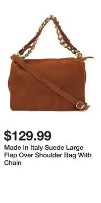TJ Maxx Made In Italy Suede Large Flap Over Shoulder Bag With Chain offer