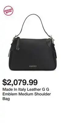 TJ Maxx Made In Italy Leather G G Emblem Medium Shoulder Bag offer