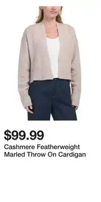 TJ Maxx Cashmere Featherweight Marled Throw On Cardigan offer