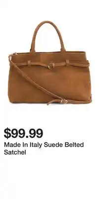 TJ Maxx Made In Italy Suede Belted Satchel offer