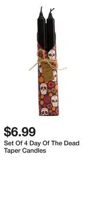 TJ Maxx Set Of 4 Day Of The Dead Taper Candles offer