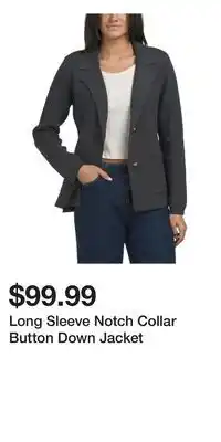 TJ Maxx Long Sleeve Notch Collar Button Down Jacket offer