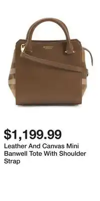 TJ Maxx Leather And Canvas Mini Banwell Tote With Shoulder Strap offer