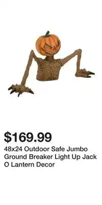 TJ Maxx 48x24 Outdoor Safe Jumbo Ground Breaker Light Up Jack O Lantern Decor offer
