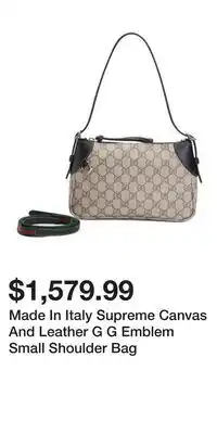 TJ Maxx Made In Italy Supreme Canvas And Leather G G Emblem Small Shoulder Bag offer