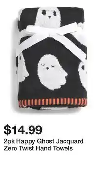 TJ Maxx 2pk Happy Ghost Jacquard Zero Twist Hand Towels offer