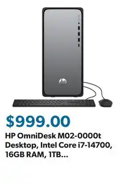 Sam's Club HP OmniDesk M02-0000t Desktop, Intel Core i7-14700, 16GB RAM, 1TB SSD, Windows 11 Home offer