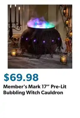 Sam's Club Member's Mark 17 Pre-Lit Bubbling Witch Cauldron offer