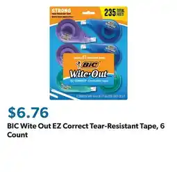 Sam's Club BIC Wite Out EZ Correct Tear-Resistant Tape, 6 Count offer