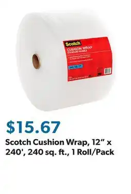 Sam's Club Scotch Cushion Wrap, 12 x 240', 240 sq. ft., 1 Roll/Pack offer