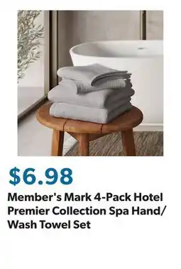 Sam's Club Member's Mark 4-Pack Hotel Premier Collection Spa Hand/Wash Towel Set offer