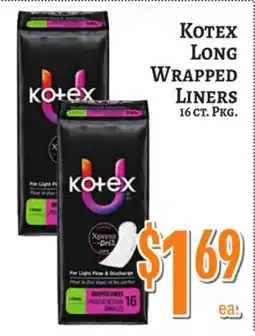 Trade Fair Supermarket Kotex Long Wrapped Liners offer