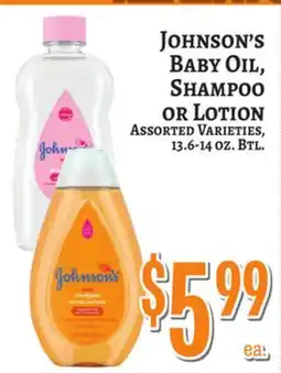Trade Fair Supermarket JOHNSON'S BABY OIL, SHAMPOO OR LOTION offer
