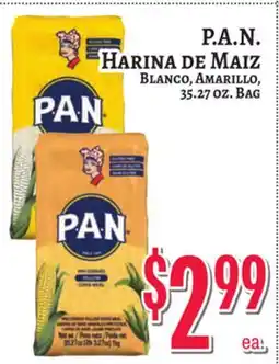 Trade Fair Supermarket P.A.N. HARINA DE MAIZ BLANCO, AMARILLO offer