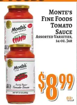 Trade Fair Supermarket Monte's Fine Foods Tomato Sauce offer