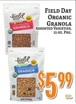 Trade Fair Supermarket FIELD DAY ORGANIC GRANOLA offer