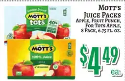 Trade Fair Supermarket MOTT'S JUICE PACKS offer