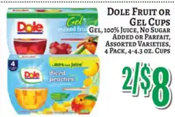 Trade Fair Supermarket DOLE FRUIT OR GEL CUPS offer