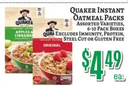 Trade Fair Supermarket Quaker Instant Oatmeal Packs offer
