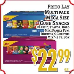 Trade Fair Supermarket FRITO LAY MULTIPACK MEGA SIZE CUBE SNACKS offer
