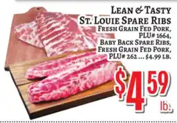 Trade Fair Supermarket LEAN & TASTY ST. LOUIE SPARE RIBS, BABY BACK SPARE RIBS offer