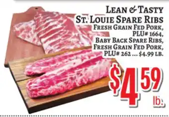 Trade Fair Supermarket LEAN & TASTY ST. LOUIE SPARE RIBS, BABY BACK SPARE RIBS offer