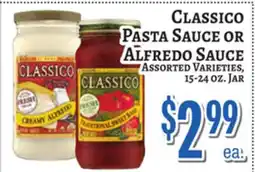 Trade Fair Supermarket CLASSICO PASTA SAUCE OR ALFREDO SAUCE offer