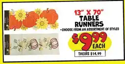 Ollie's 13 X 70 TABLE RUNNERS offer