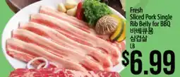 Hmart Fresh Sliced Pork Single Rib Belly for BBQ offer