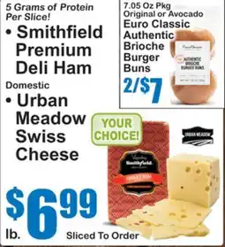 SuperFresh Smithfield Premium Deli Ham Domestically Urban Meadow Swiss Cheese offer