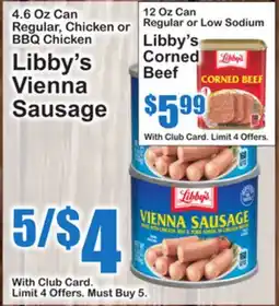 SuperFresh Libby's Vienna Sausage, Libby's Corned Beef offer