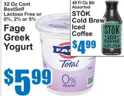 SuperFresh Fage Greek Yogurt, STŌK Cold Brew Iced Coffee offer