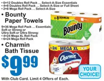 SuperFresh • Bounty Paper Towels • Charmin Bath Tissue offer