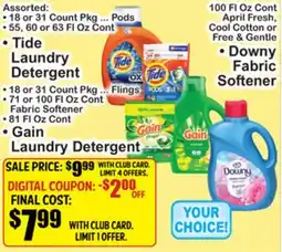 SuperFresh Assorted Tide Laundry Detergent • Gain Laundry Detergent • Downy Fabric Softener offer