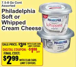 SuperFresh Philadelphia Soft or Whipped Cream Cheese offer