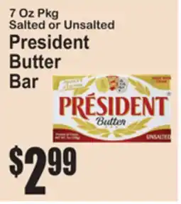 SuperFresh 7 Oz Pkg Salted or Unsalted President Butter Bar offer