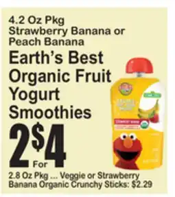 SuperFresh Earth's Best Organic Fruit Yogurt Smoothies offer