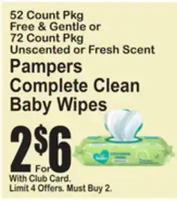 SuperFresh Pampers Complete Clean Baby Wipes offer