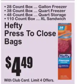 SuperFresh Hefty Press To Close Bags offer