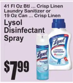 SuperFresh 41 Fl Oz Btl ... Crisp Linen Laundry Sanitizer or 19 Oz Can ... Crisp Linen Lysol Disinfectant Spray offer